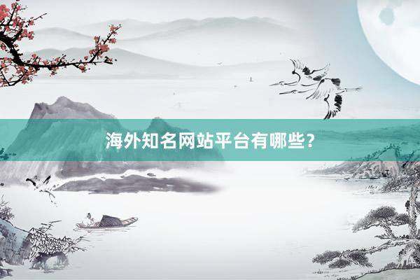 海外知名网站平台有哪些？