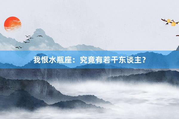 我恨水瓶座：究竟有若干东谈主？